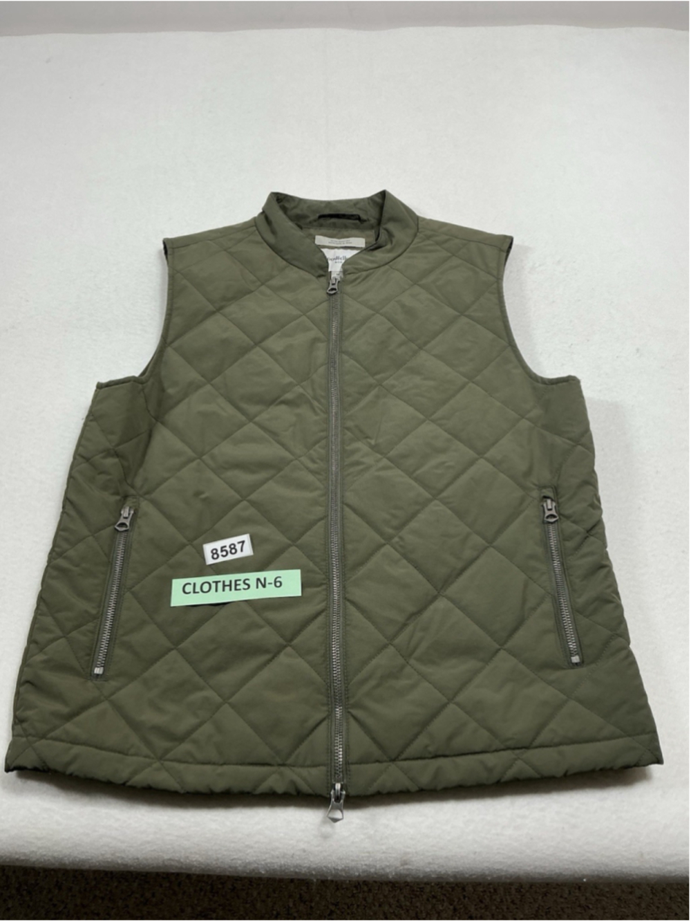 Mens Excellent Condition Good Fellow & Co Quilted Vest Medium Olive Green